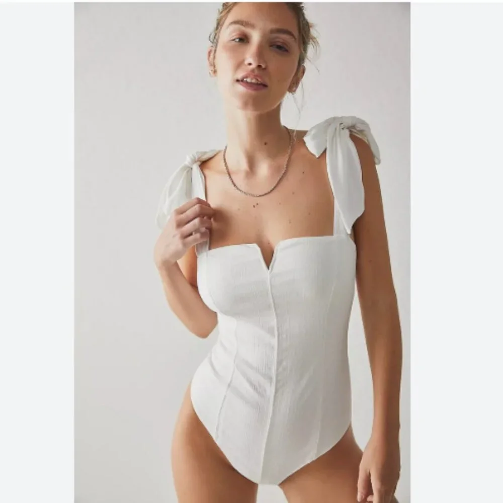 NEW Free People Lola Bodysuit  IN CREAM 267